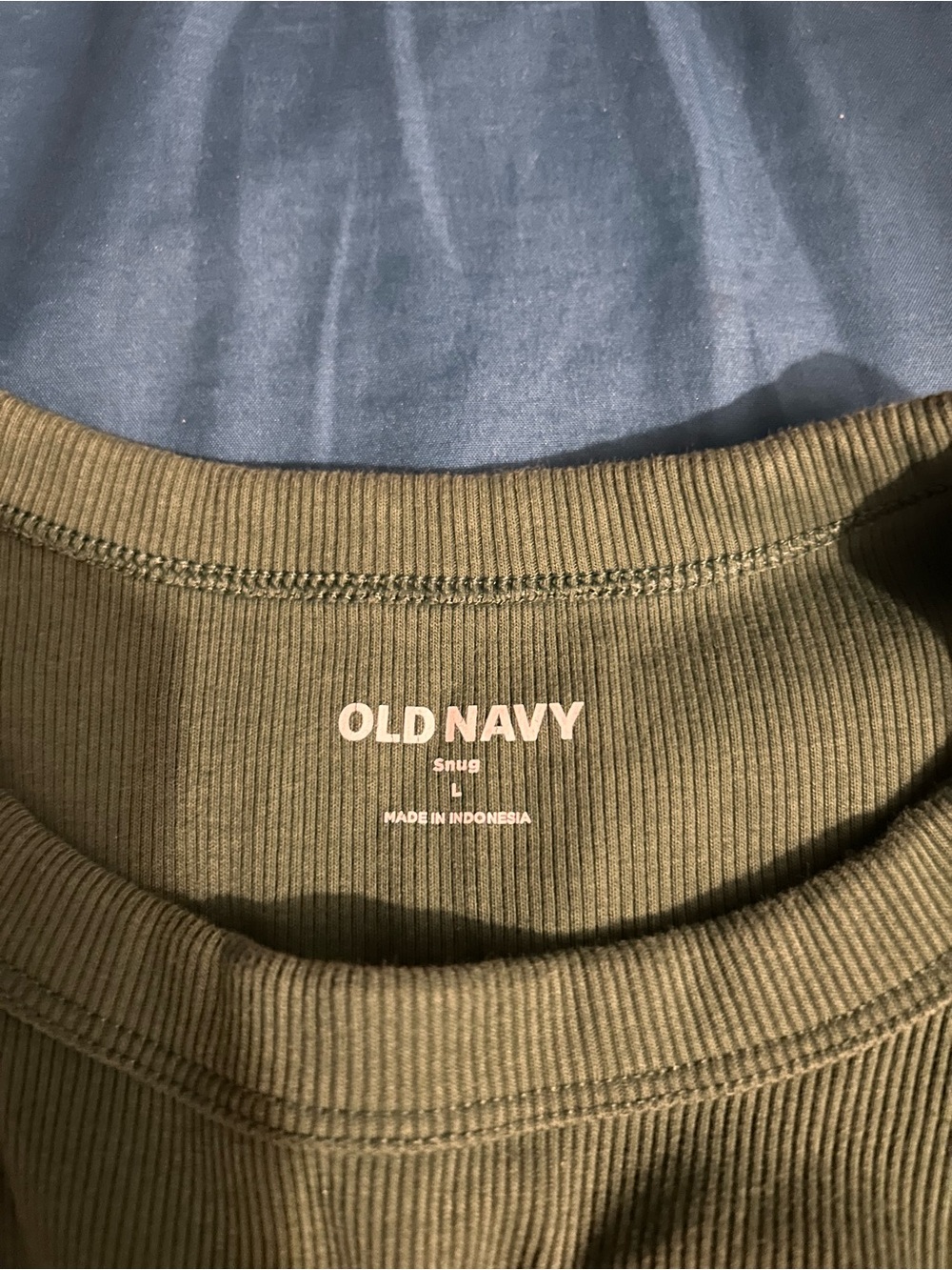 Old Navy Olive Green Ribbed Crew Top